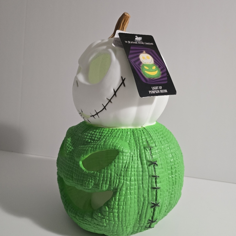 Disney NBC Jack Skellington Oogie Boogie Light Up Pumpkin Decor NWT - Picture 3 of 8